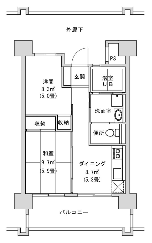 2DK間取り図